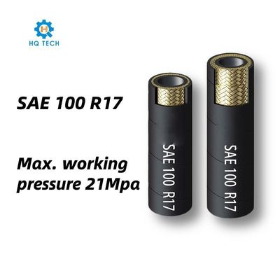 SAE 100 R17 درجة حرارة عالية ضغط العمل القصير 21MPa خرطوم مطاطي هيدروليكي