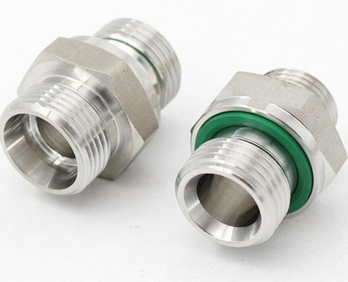 رأس هيكساجون 1CB G1 / 4 Bsp رابط خرطوم الخيوط الفولاذ المقاوم للصدأ محول خرطوم هيدروليكي
